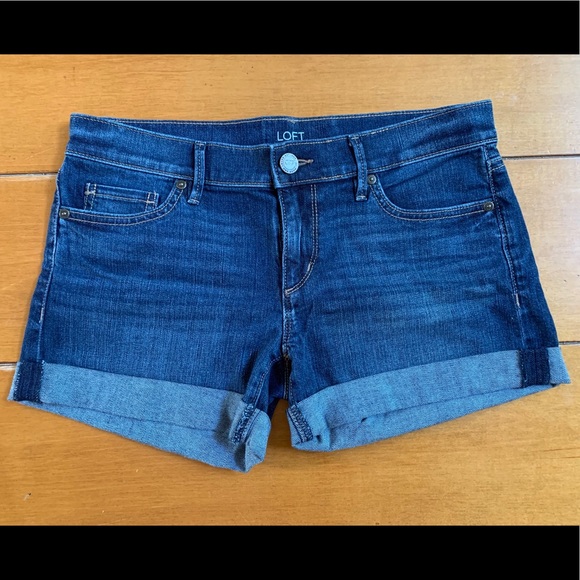 LOFT Outlet Denim Roll Shorts - Picture 2 of 5